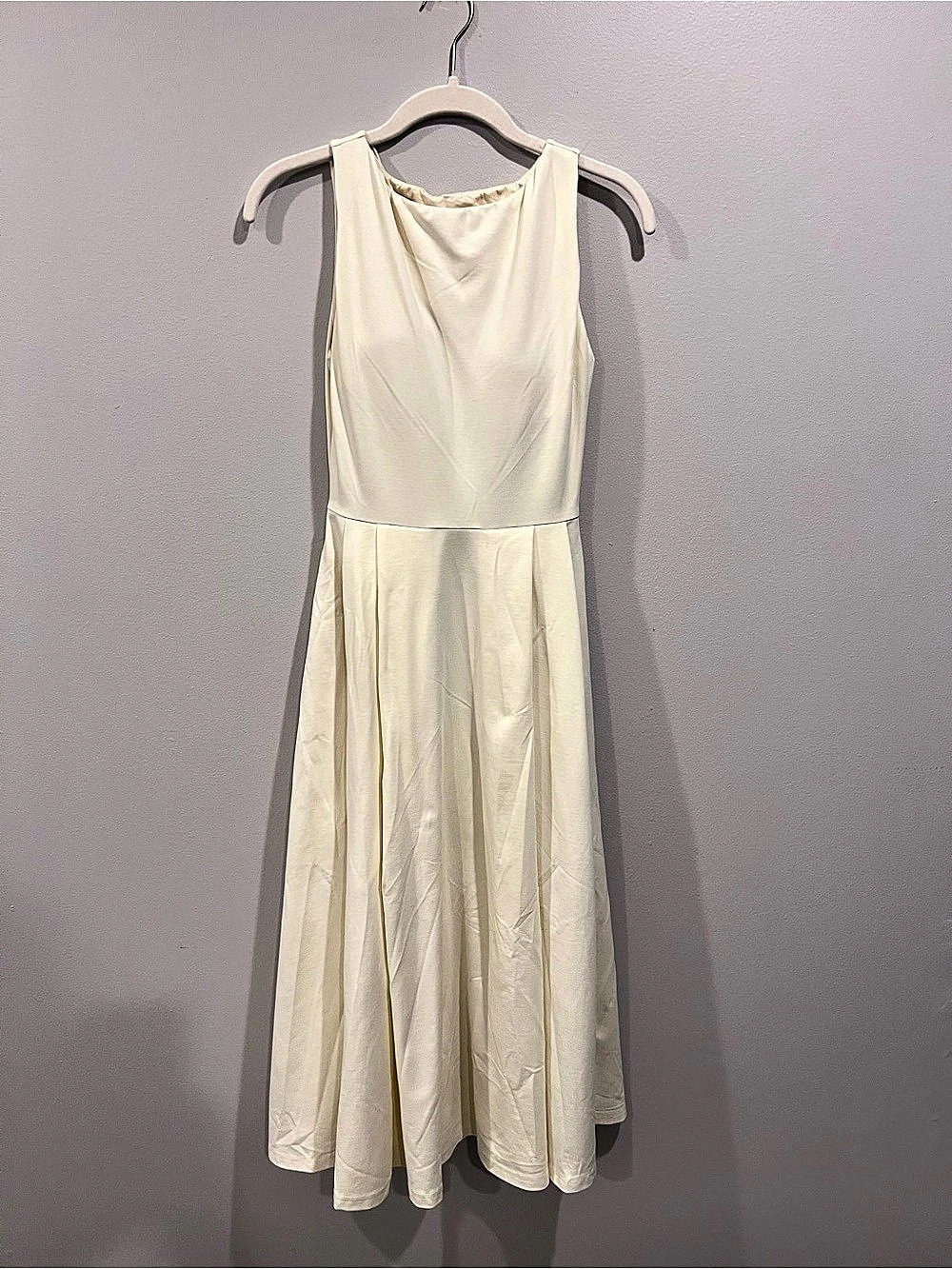 OGL Boatneck Bamboo Ponte Bra Midi Dress Cream Boatneck Midi Dress Size XS NWT
